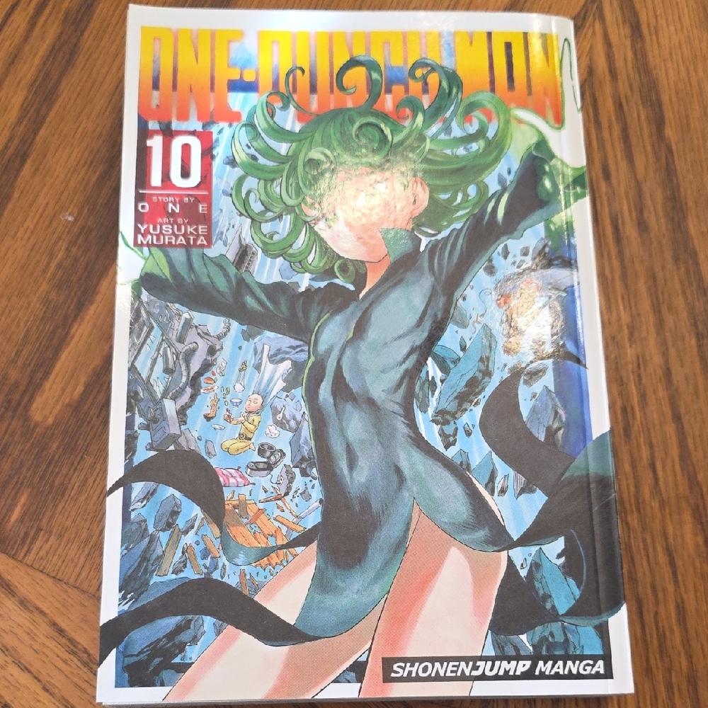 One-Punch Man Volume 10 Manga with Green-Haired Character